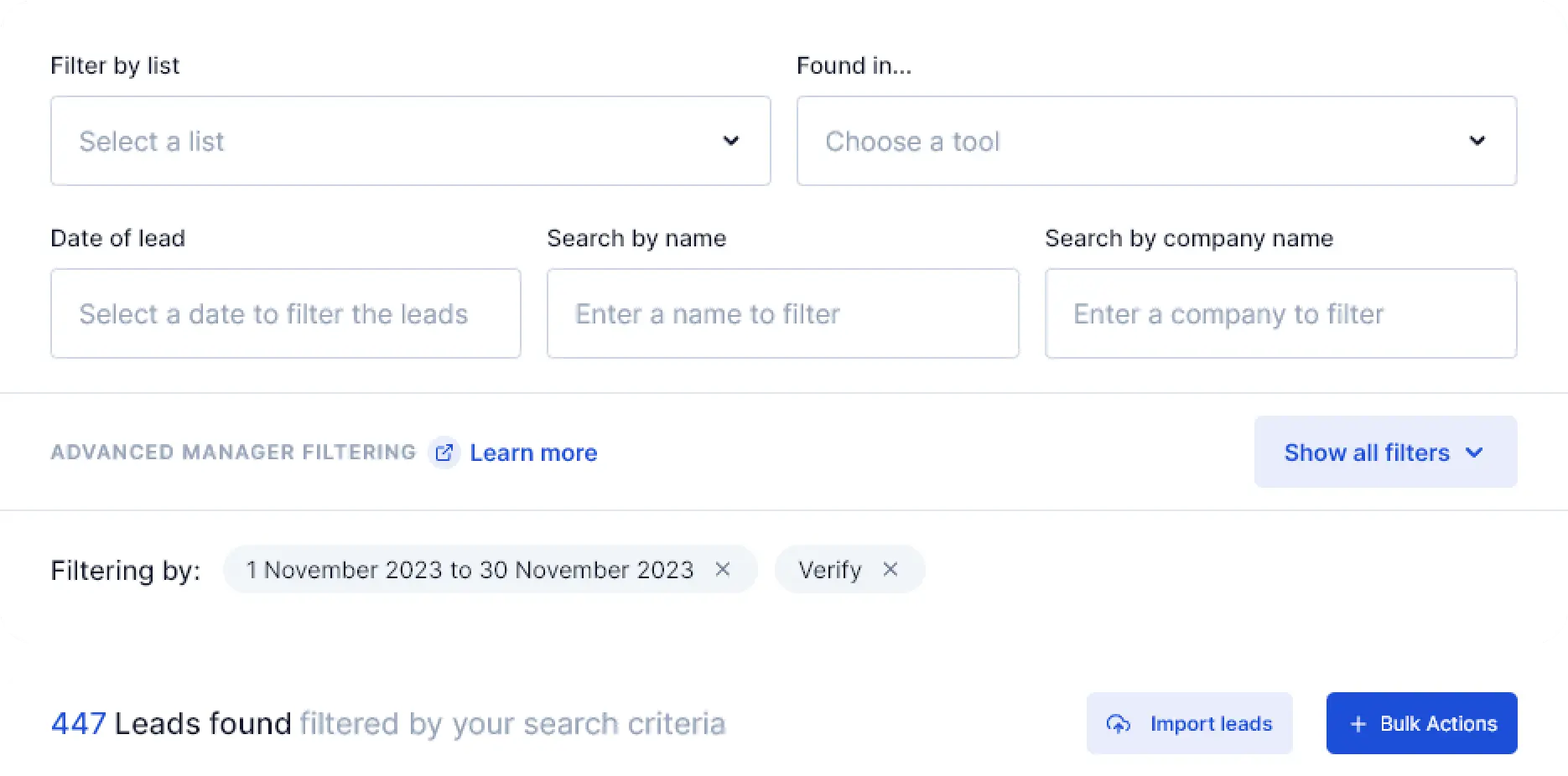 lead manager tool